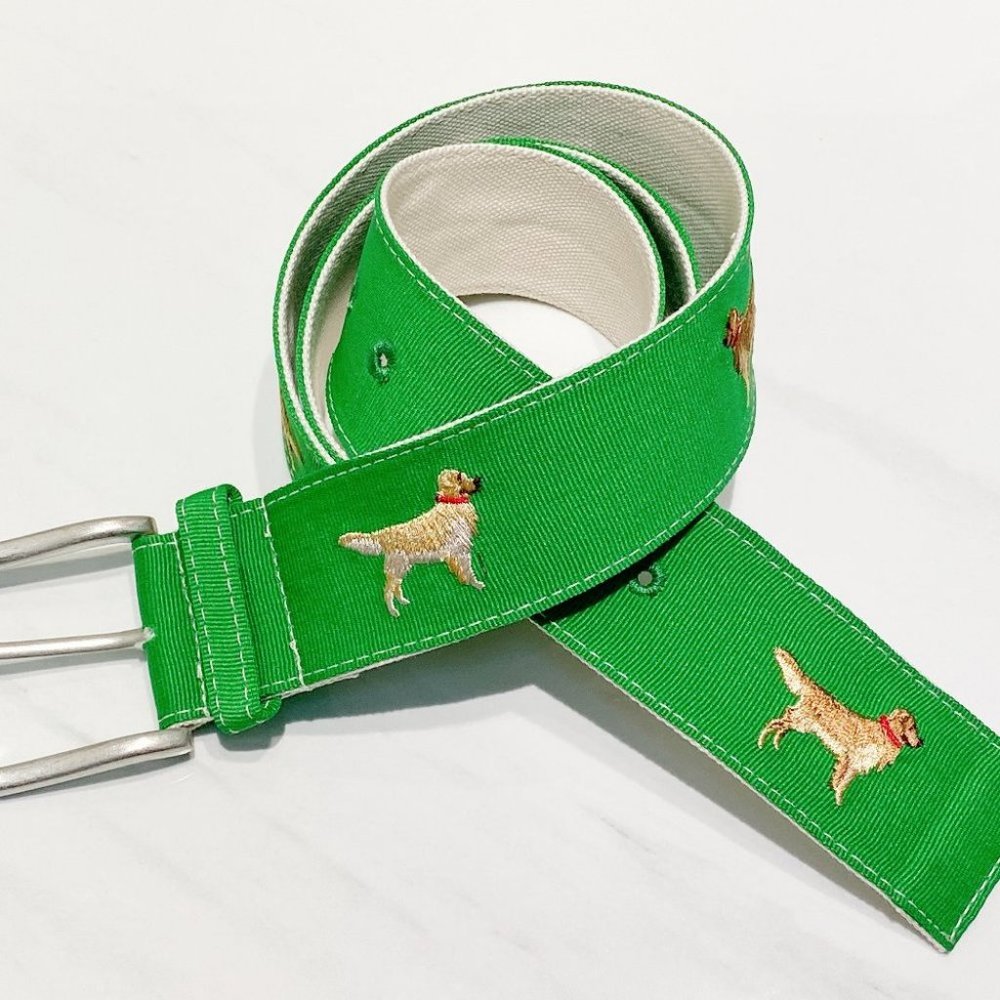 Golden Retriever Dog Belt Green Dog Mom Dog Dad